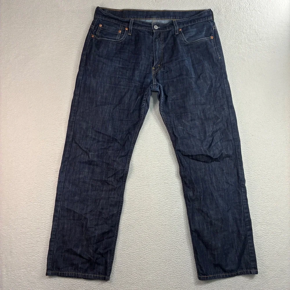 Levis 569 Loose Straight Jeans Men 34x30 Blue Faded Skater Baggy Whiskered